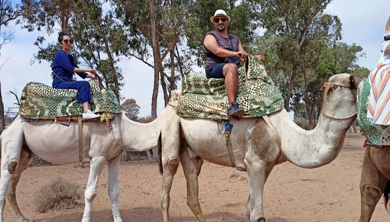 Vin and partner on camels