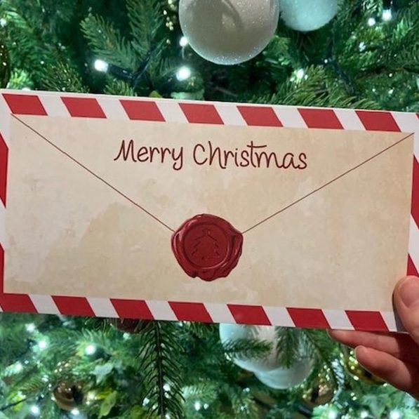 The Christmas envelope from Santa to Rowan