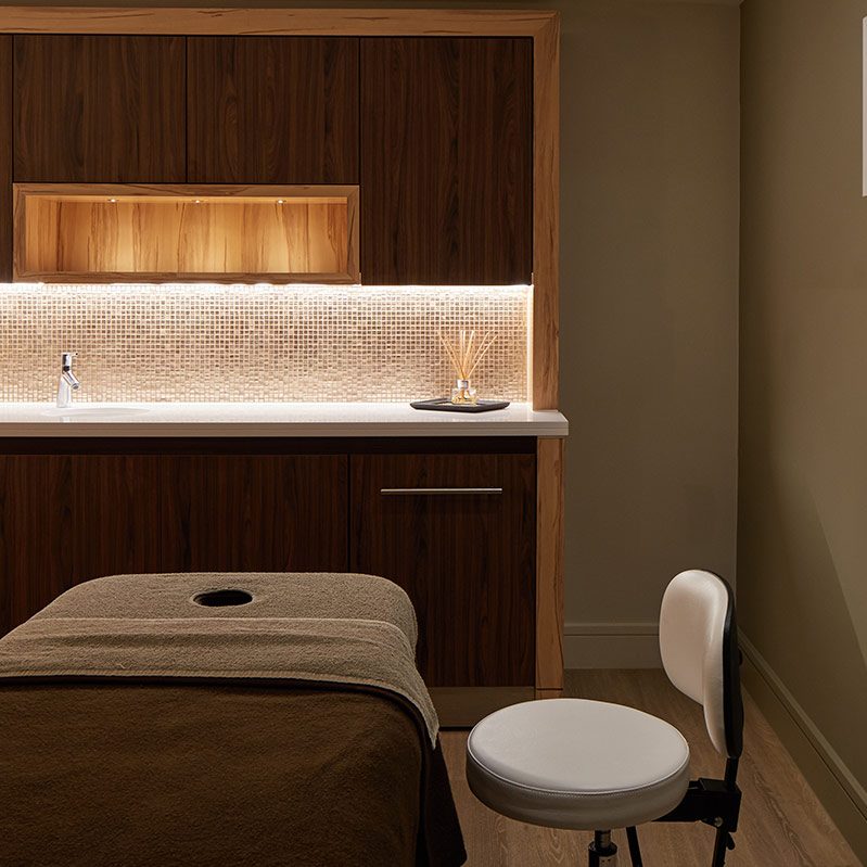 Image of an Aqua Sana treatment room with Massage table