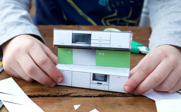 Craft created paper kitchen