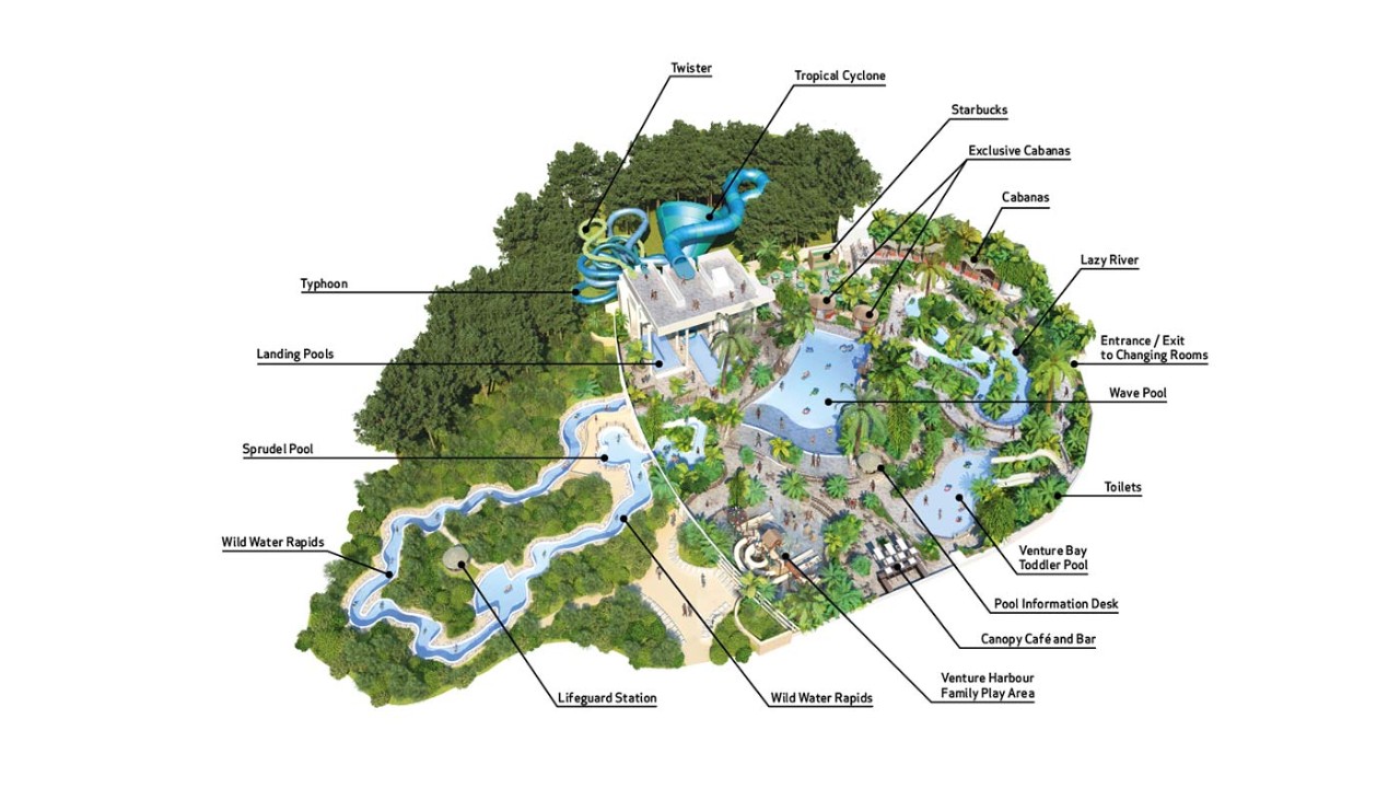 Map of Woburn Forests Subtropical Swimming Paradise