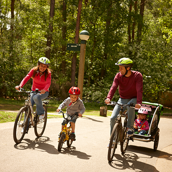 Family on a bike ride