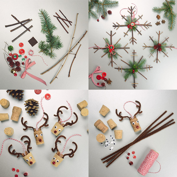 Various stages of creating decorations