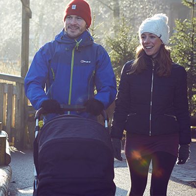 Family on winter walk