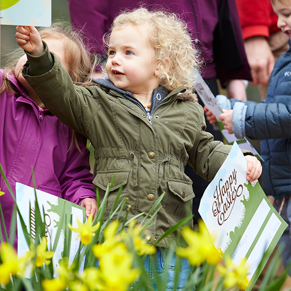 Children on an Easter trail