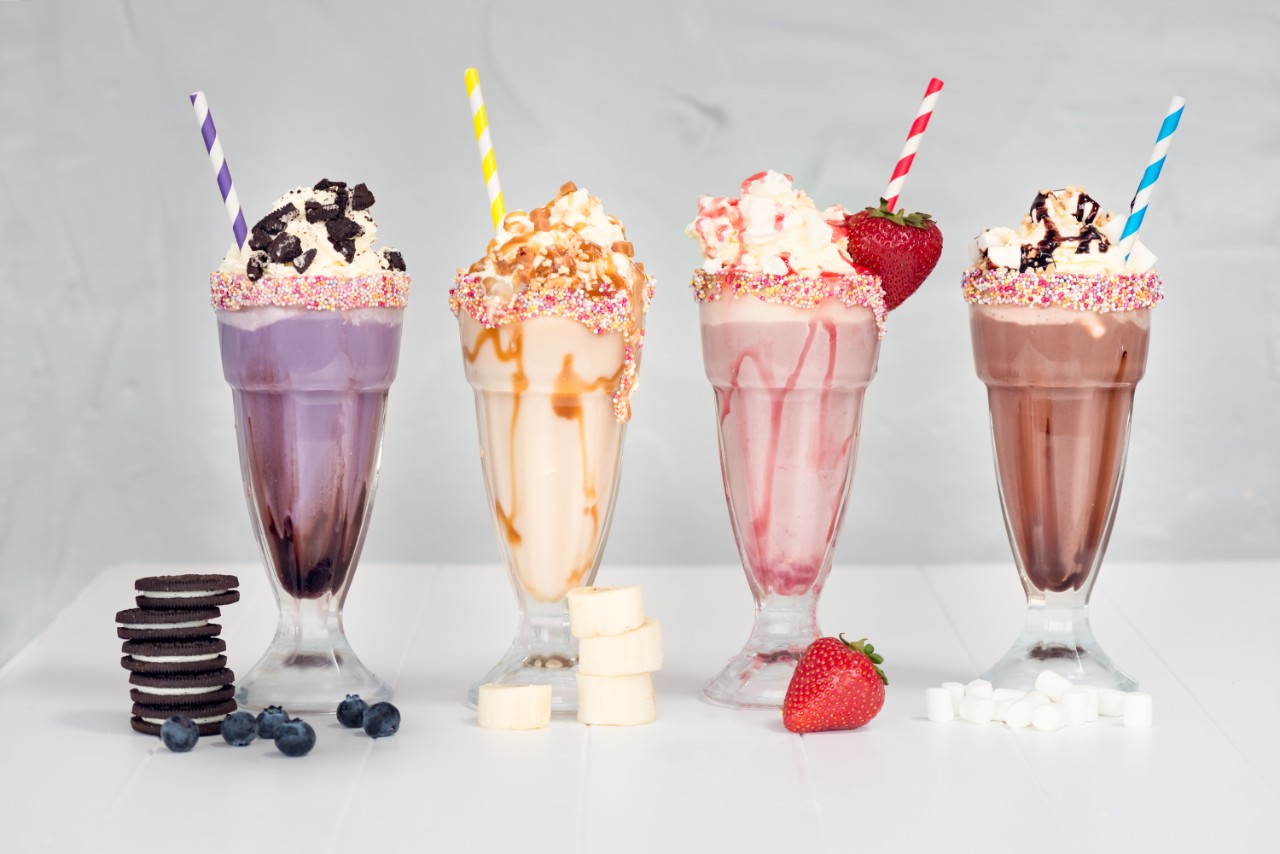 Selection of ice cream sundaes